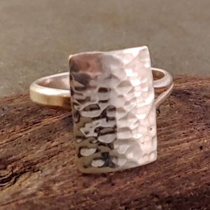 Stuart Nye Sterling Hammered Rectangle Ring